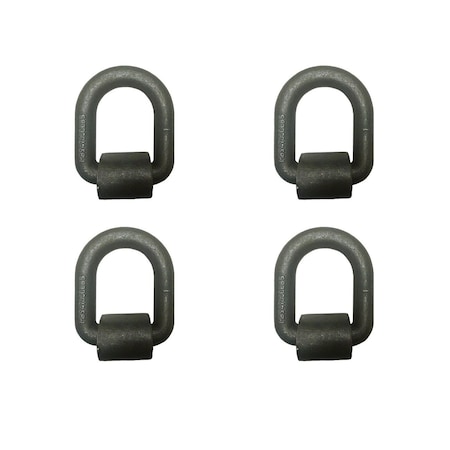 Tie 4 Safe 1" Weld On Lashing D-Ring w/ Cap, WLL, 15,000 lbs., PK4 FH24L-10-4